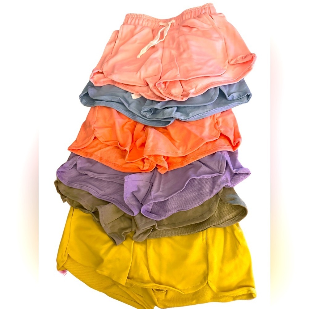 NWT Girls/Boys Athletic Running Shorts Soccer, Basketball (6) Pair Bundle